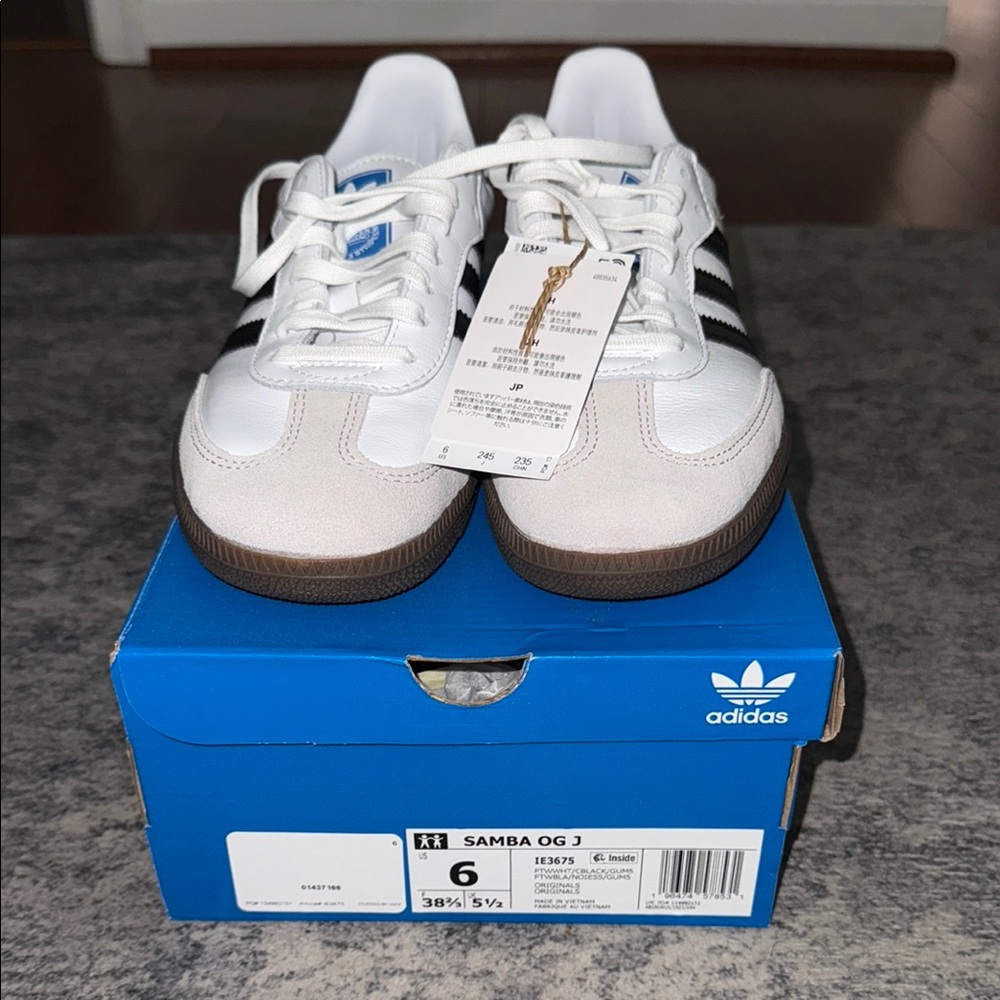 Adidas White and Black Samba Sneakers Classic Design